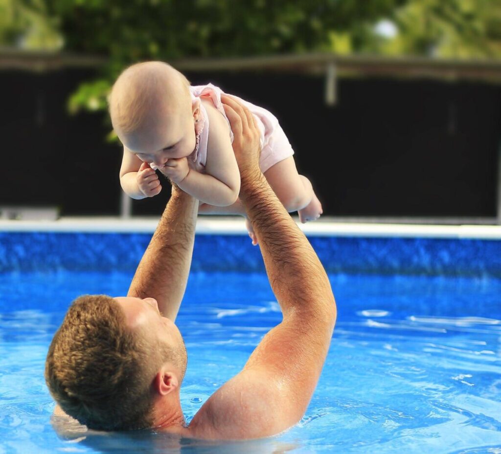 swimming pool owners with children