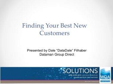 Finding Your Best New Customers - WQA2019